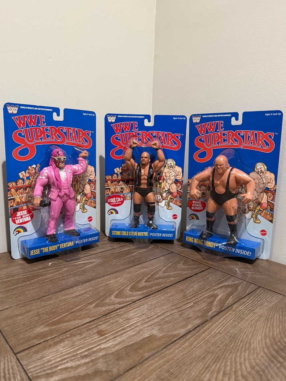 WWE Mattel Wrestling Superstars LJN Bundle of 3 Stone Cold Bundy Jesse the Body